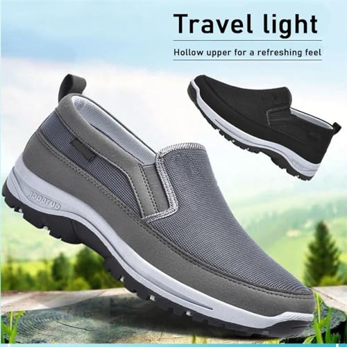 Orthoture Mens Shoes, Orthowalkway Mens Shoes Slip On, Men's Arch Support Canvas Loafers Orthopedic Waterproof Sneakers2