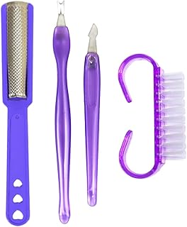 مجموعة أدوات المانيكير والباديكير والعناية بالأظافر من يارونج، مكونة من 4 قطع حريمي، موف