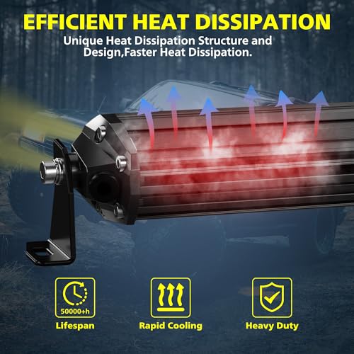 4WDKING Amber LED Light Bar 42 inch Off Road LED Spot Flood Combo Work Light High Bright Truck Driving Fog Lamp IP69K Waterproof for Truck Cars ATV UTV Boat by 4WDKING - Image 4
