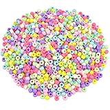 【Paquete económico】: Viene con 1800 piezas de cuentas de colores mezclados, cantidad suficiente para satisfacer sus diversas necesidades de artesanía.