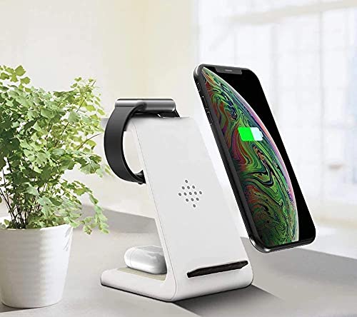 Dock Station sem fio (Wireless) para Apple iPhone 3 em 1 (Suporta outros acessórios - Smartwatch e F