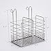 304 Stainless Steel Hanging 2 Compartments Mesh Utensil Drying Rack/Chopsticks/Spoon/Fork/Knife Drainer Basket Flatware Storage Drainer (Square)