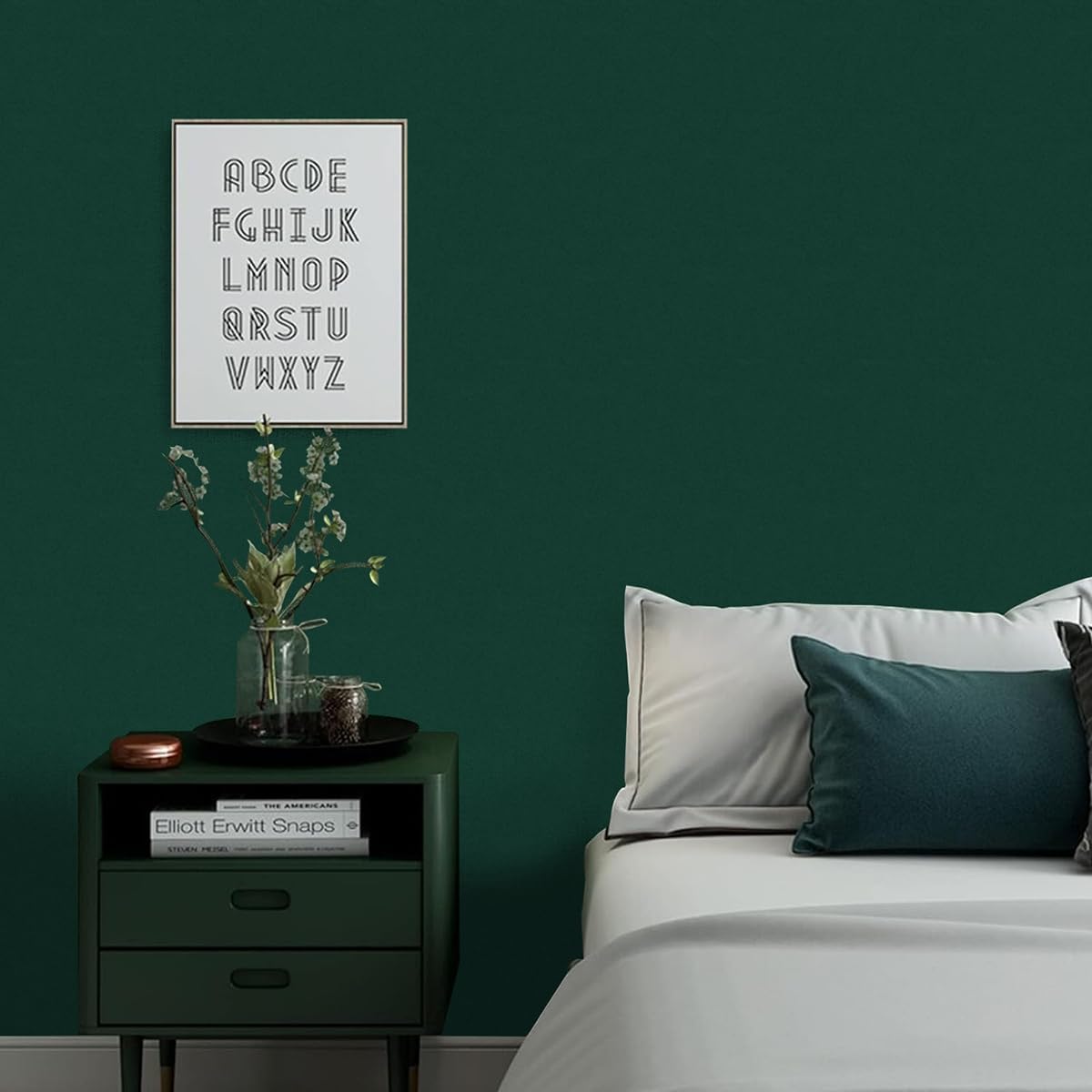 Dark Green Peel and Stick Wallpaper Matte Green Contact Paper 15.7inch x 787.4inch Solid Green Wallpaper Peel and Stick Self Adhesive Removable Wallpaper for Shelf Liner Cabinets Decor Vinyl