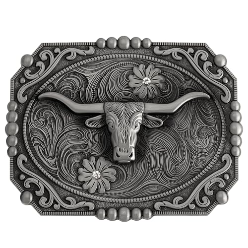 Vantrava Western Style Belt Buckle 1.5 Inch Cowboy Cowgirl Buckles for Men & Women Replaceable Buckle for Leather Belts (Buckle-1, 1 1/2 inch)