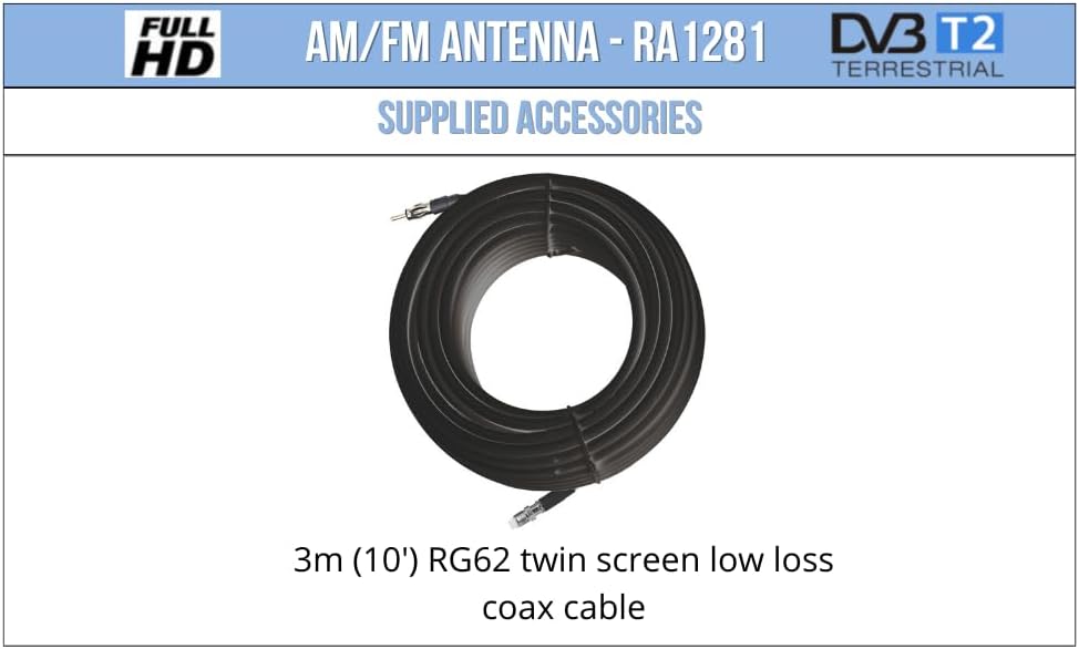 ANTENA AM/FM - 300 MM - GOMA - 3 M - I