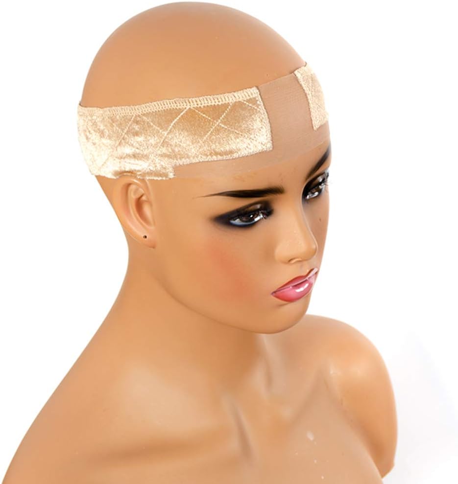 Lace Wig grip No-slip Comfort Velvet Adjustable Lace Wig Grip Band Flexible Scarf Hair Headband For Women (beige)