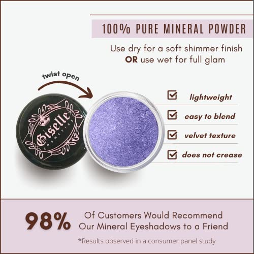 Giselle Cosmetics Loose Powder Organic Mineral Eyeshadow - Blue Purple #TOP3