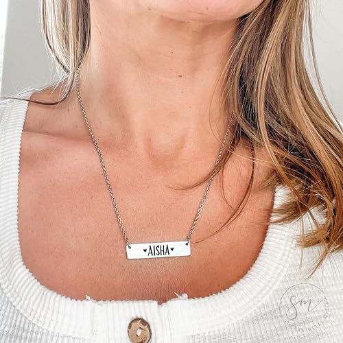 Camille Jane Necklace Personalized Kids Name Necklace Kids Names Bar Necklace Mom Personalized for Mom Necklace Kid\'s Names Mother\'s Day Jewelry Mother\'s Day Gift Mom CAMILLE-BAR - Thumbnail 6