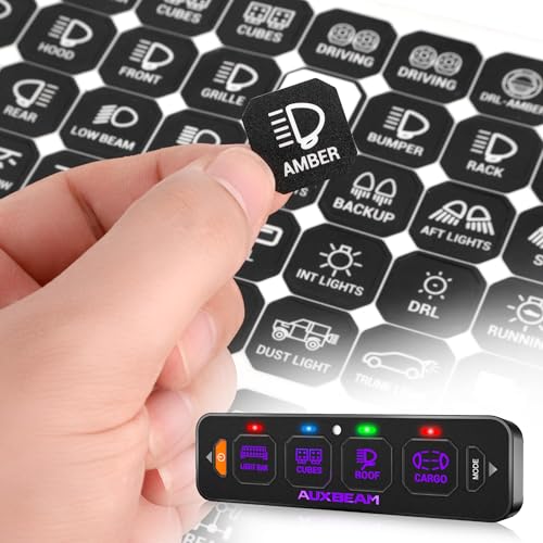 Auxbeam 160�s�[�X �X�C�b�`�p�l���X�e�b�J�[ 4/6/8�M�����O�X�C�b�`�p�l�����C�g�X�C�b�`���x���f�J�[��Auxbeam�X�C�b�`�p�l��AS�V���[�YAS-400�AAS-600�AAS-800�AAS-R40�AAS-R60�AAS-R80�X�C�b�`�X�e�b�J�[