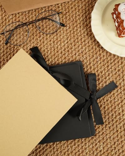 Álbum de Scrapbooking de 30 páginas, 5,83 × 8,27 pulgadas, papel kraft, tapa dura con encuadernación en espiral y cierre con cinta, ideal para scrapbooking DIY, libros de recuerdos y proyectos artísticos (marrón) miniatura 4