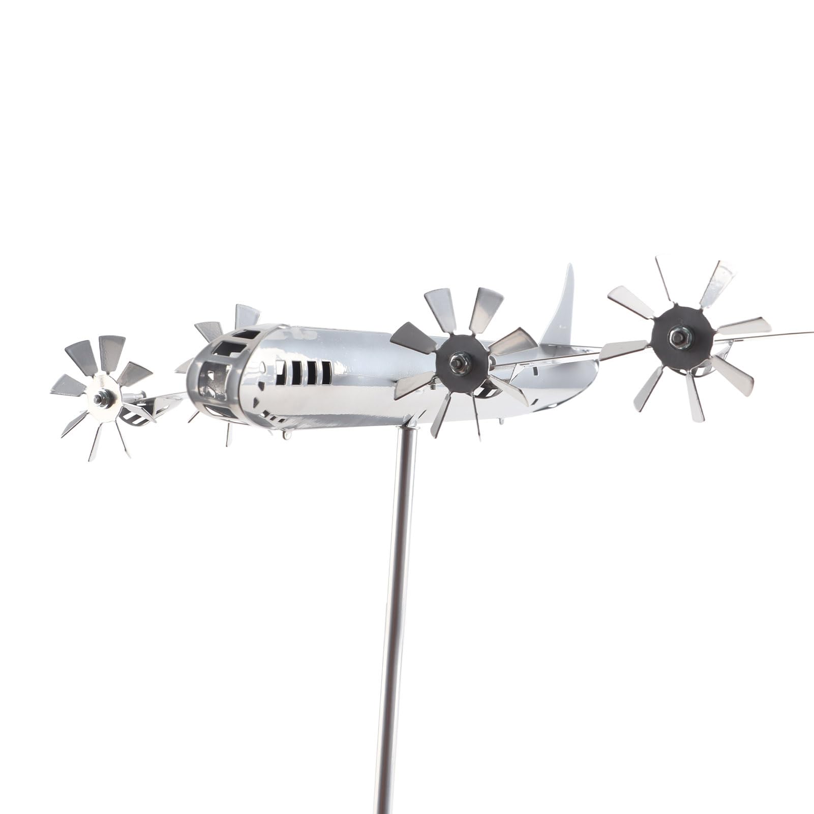 Aircraft Wind Spinner, Stainless Steel Windmill Wind Energy B-29 Airplane Sculpture Stake for Outdoor Garden Patio Yard Lawn Decor