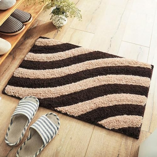 Image of Super Soft Microfiber 2800 GSM Bathroom Mat - Anti Skid, Quick Dry, Water Absorbent, Machine Washable - Floor Mat for Bedroom, Living Room, Doormat for Home (38 x 58 cm), Coffee