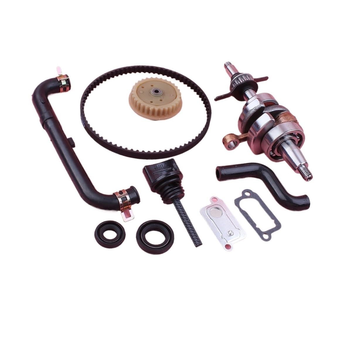 Cigüeñal árbol de levas polea Engranaje Correa de distribución Sello de Aceite Apto for Honda GX35 35cc 4 Tiempos cortacésped Tubo de ventilación Varilla de Nivel
