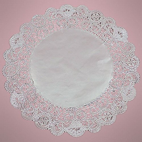 10 Inch Silver Metallic Round Doilies - 50 Pack