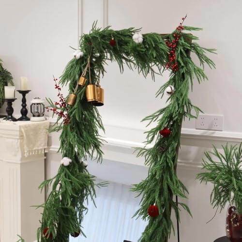 Guirlande de pin artificiel souple 180 cm pour decoration interieure de Noel - 6
