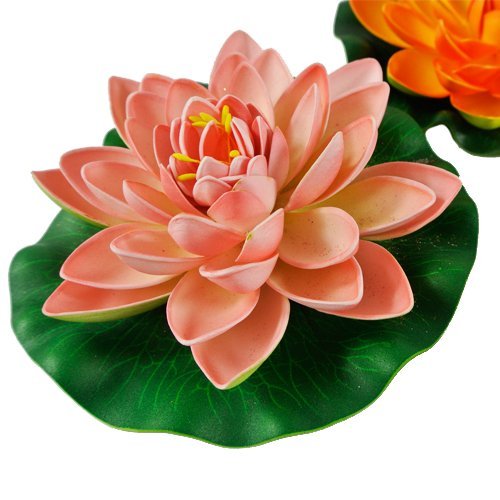 image for NAVAdeal 4PCS 7 Inch Artificial Floating Foam Lotus Flowers for Pool, 