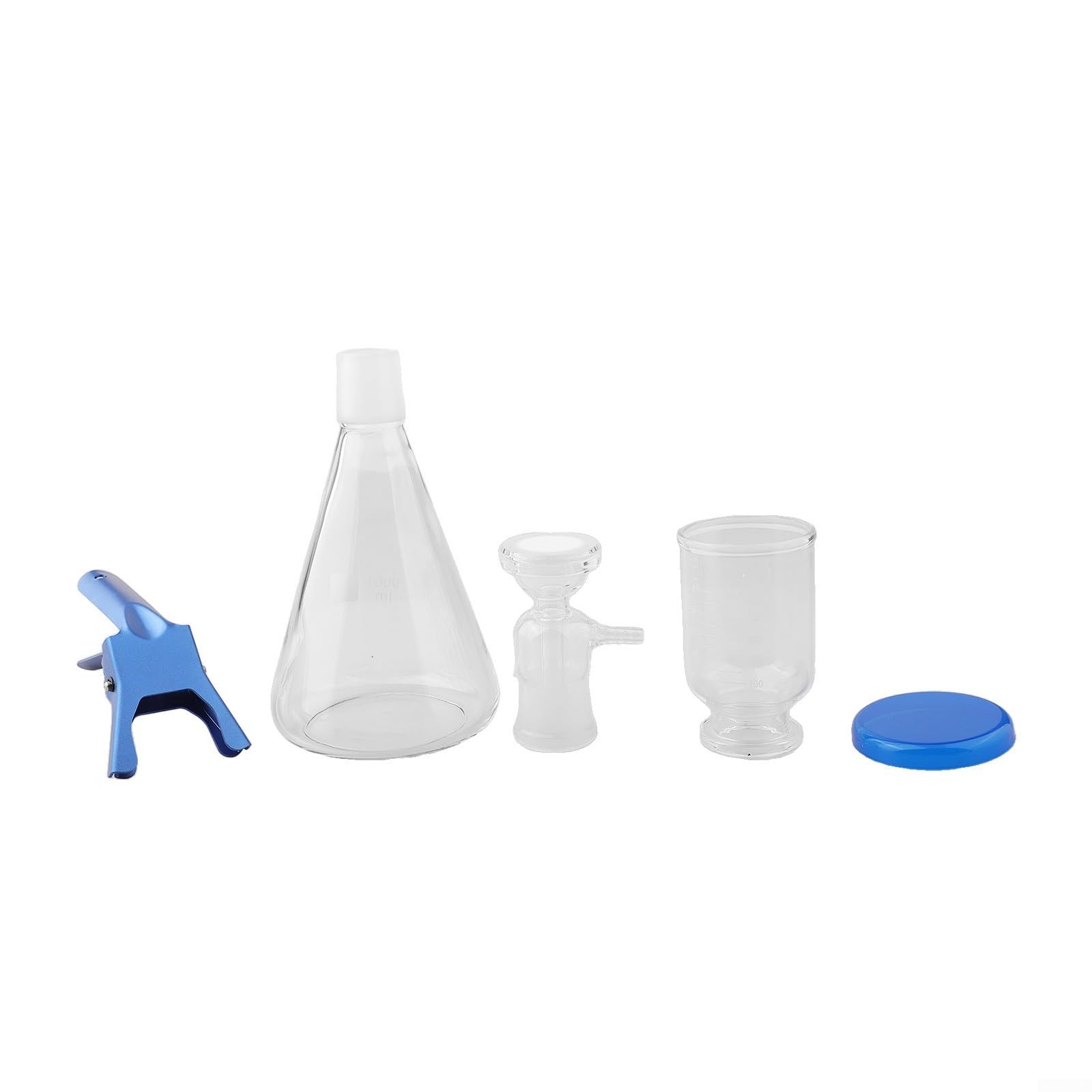 Attrezzatura di vetro del filtro da vuoto del laboratorio con testa del centro di sabbia e clip di alluminio per filtrazione efficiente fino a 200c adatta per cromatografia e test gravimetrici 500ml