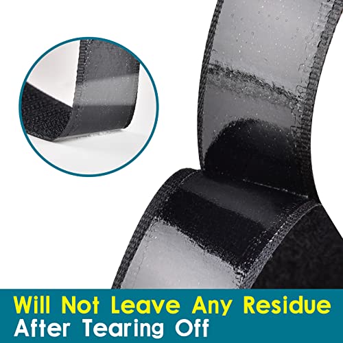 Image of 3 /4 Inch x 82 Feet Black Hook and Loop Tape, Non Slip Couch Cushion Gripper | Bulk Sticky Back hook loop tape, Apply No Punching Wall Mounting, Keep Carpet Socket in Place at Home and Office