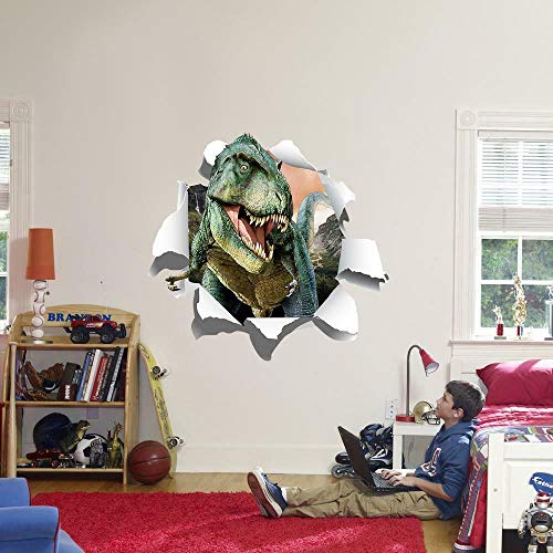 BFLOF Dinosaurio T- Calcomanía de papel rasgado 3D PEGATINA DE PARED Arte Decoración para el hogar Habitación de niños
