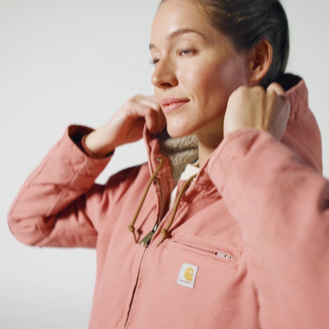 Carhartt Womens Loose Fit Washed Duck Sherpa Lined Cotton
