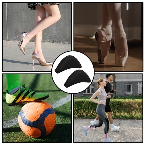 Image of Shoe Inserts - 5 Pairs Toe Cushion Inserts for Loose Shoes; Adjust Fits for High Heels Dress Boots (Black) Half-Size Reusable Fillers
