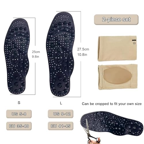 Image of 2 pcs Plantar Fasciitis Insoles metatarsalgia Foot Arch Support Inserts, Acupressure Insoles 68 Massage Magnetic Therapy for Men Woman (L41-45)