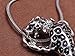 Alilang Silver Color Rhinestone Collared Black Spotted Jungle Leopard Fashion Pendant Necklace