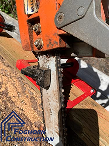Foghorn Construction Chainsaw Mill, Makes Useable Lumber from Logs, Sawmill Rides on Guide Board to Cut Any Desired Width Board, Mini milling Attachment