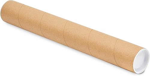 Miniatura 8 de Paquete de 12 tubos de correo con tapas para pósteres de embalaje, sobres redondos de cartón de 2 x 15 pulgadas para obras de arte de envío, diseños