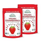 NATIERRA Organic Freeze-Dried Strawberries | USDA Organic, Non-GMO & Vegan Strawberry | 0.8 Ounce (Pack of 2)