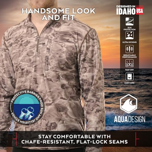 Zip Rash Guard Men: Long Sleeve Mens UPF 50+ UV Protection Shirt3