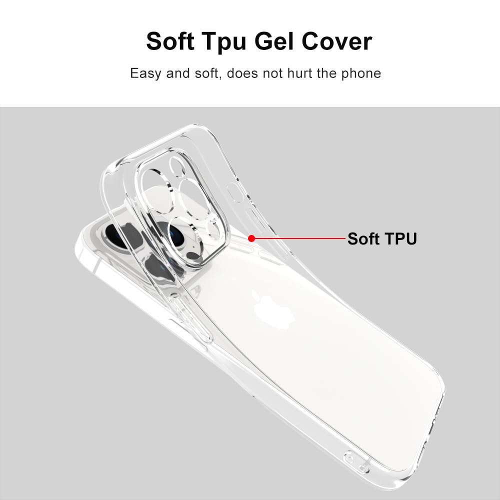 Custodia Trasparente Per IPhone 15 Pro 6.1 Pollici – Captor – TPU Flessibile Morbida, Bordo Rialzato Antigiallimento