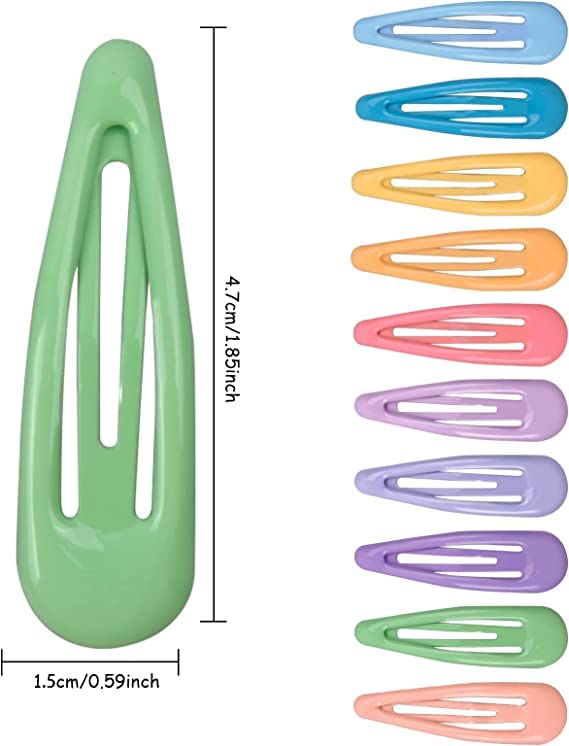 HIRE 10Pcs Tic Tac Hair Clips for Girls (Multicolor) Metal Snap Non-slip Hair Barrettes - Tik Tak Pins for Women (B)