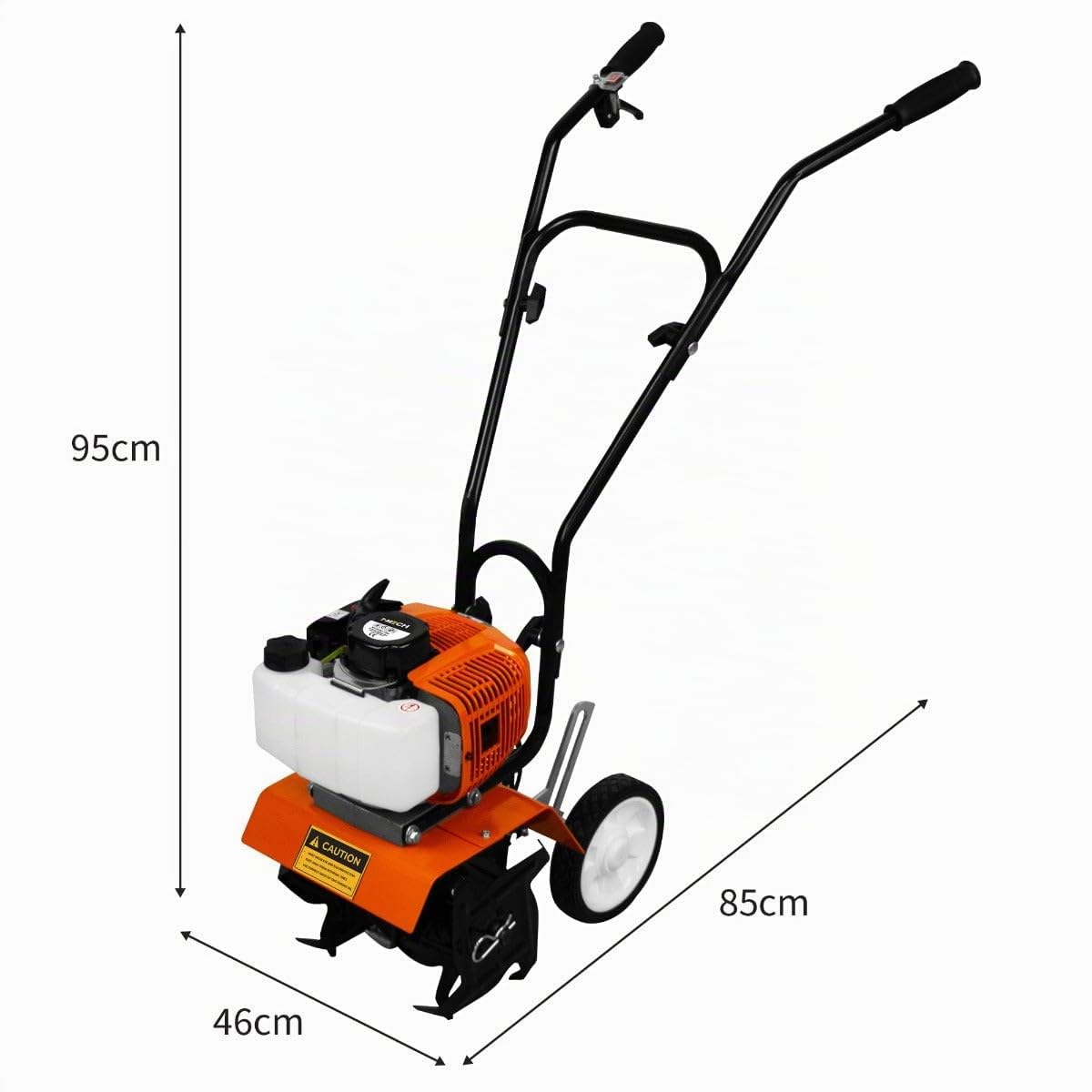 Cultivateur de jardin à essence 52 cc | 4 lames en acier | Réservoir de 1,2 l | Design léger et sans câble | Kit outils + gants et lunettes + protections de jambes et d'oreilles + Entonnoir gratuit