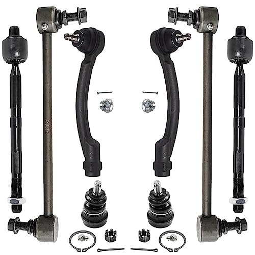 Detroit Axle - Front Inner & Outer Tie Rods + Sway Bars + Lower Ball Joints Replacement for 2014-2016 2018 Kia Forte Forte5 Koup - 8pc Set