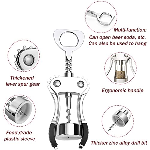 Wine Opener Wing Corkscrews Wine Bottle Openers Multifunctional Corks Beer Caps Remover for Bartender and Waiters Kitchen Bar Restaurant - Image 4