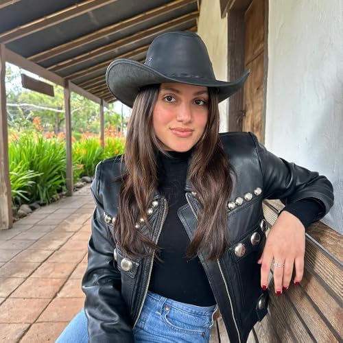 American Hat Makers Hollywood Outback Hat | Oiled Leather Cowboy Hat | Durable, Breathable & Stylish Sun Protection - Image 3