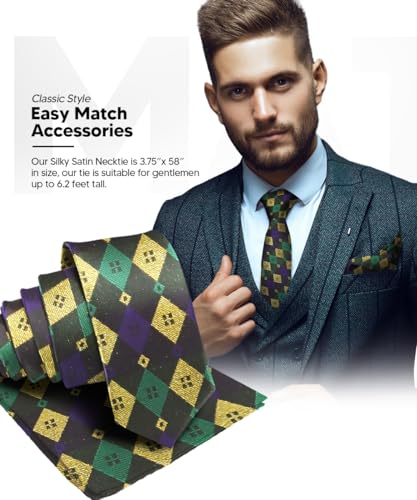 Set de corbata y pañuelo Premium Mardi Gras miniatura 5