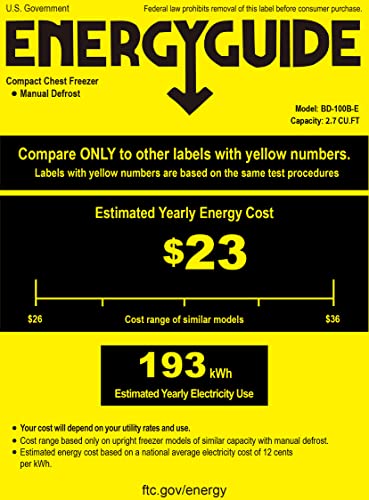 Kismile 2.7 Cubic Feet Chest Freezer Free Standing Top Open Door Compact Freezer With Adjustable Temperature For Home/Kitchen/Office/Bar (2.7 Cubic Feet, Black) #TOP7