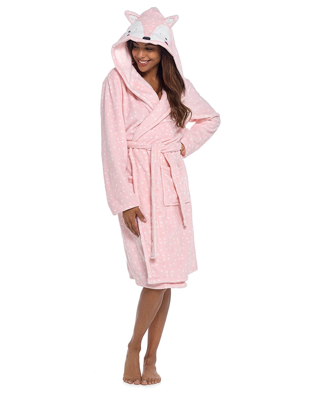 Undercover Ladies Fox Dressing Gown LN1667 Pink 16-18