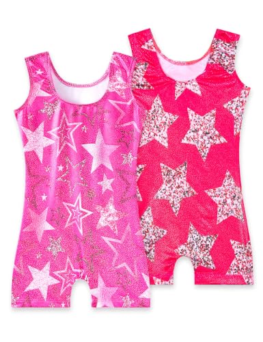 Image of 2 Pack Leotard for Girls Gymnastics Sparkly Sleeveless Unitards
