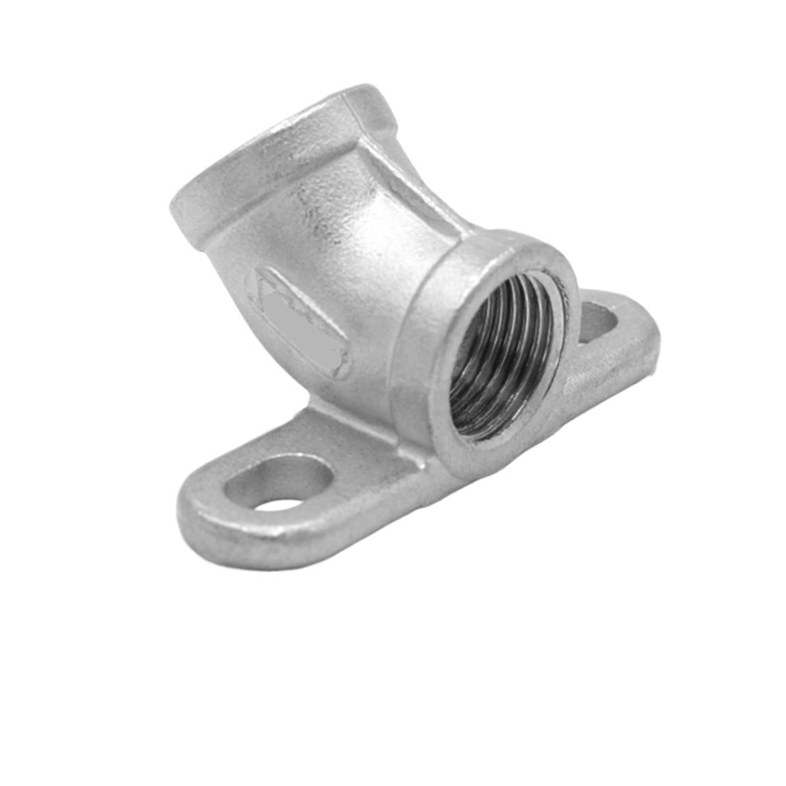 Codo de acero inoxidable 304 con asiento de 45 grados y rosca de 6 puntos G3/4