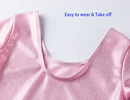 Image of Domusgo Toddler Leotard Gymnastics Long Sleeve, Sparkly Tumbling Dance Leotards for Baby Girls Kids Teens 2-14 Years
