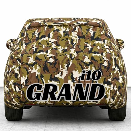 Image of Kings of Cover New Jungle 100% Waterproof Grand i10 Car Cover | Polyester Car Body Cover for Rain & Sun | UV Protection, Dustproof, Scratch Resistant, Windproof, Heat Resistant, Custom Fit