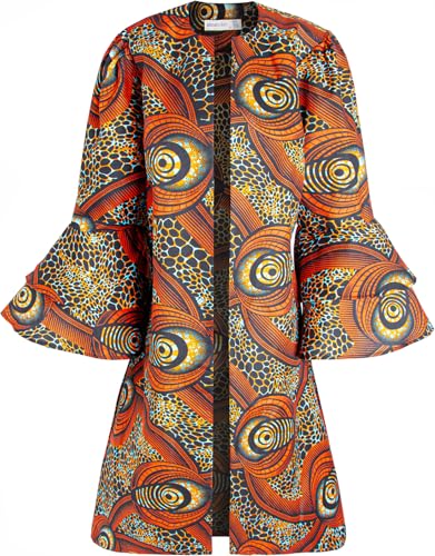 Image of SHENBOLEN Women African Print Jacket Dashiki Traditional Top Dress
