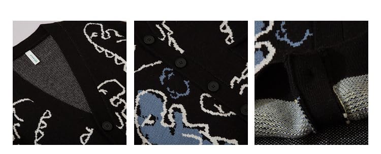 Men's Fairycore Dinosaur Pattern Sweater Y2k Japanese Aesthetics Cardigan Harajuku Preppy Outerwear Indie Streetwear4
