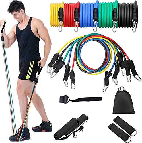11 Peças Elástico Extensor Exercicio Funcional Até 100 libras Kit Elástico Extensor Treinamento Pilates Exercícios Academia Acessórios 1 51OE5aHNxoL
