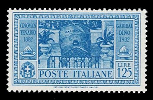 Stato: MH/* 1932 Regno Giuseppe Garibaldi 1,25 lire Sas.321 MH/*