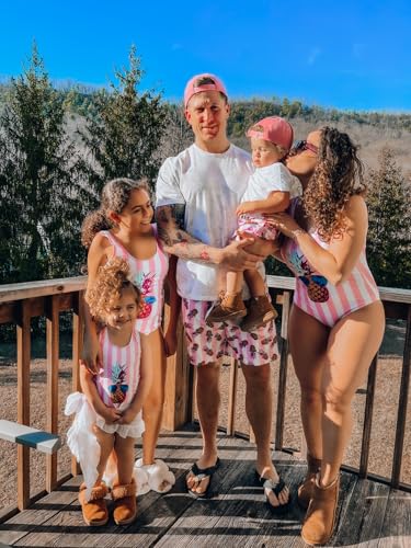 Image of IFFEI Family Matching Mommy and Me Swimsuits One Piece Swimwear Modest Bathing Suits Beachwear for Beach Pool Vacation