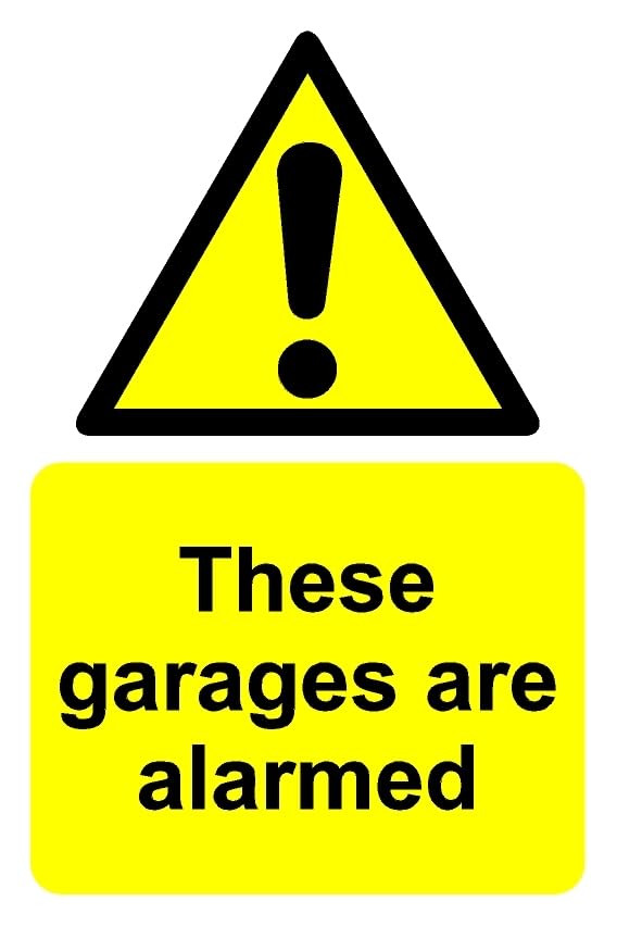 These garages are alarmed safety sign - 1mm flexible Plastic sign (400mm x 300mm)